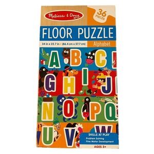 Melissa‎ & Doug Alphabet Floor Puzzle Kids 36pc Multicolor Good 95055 ABC Animal